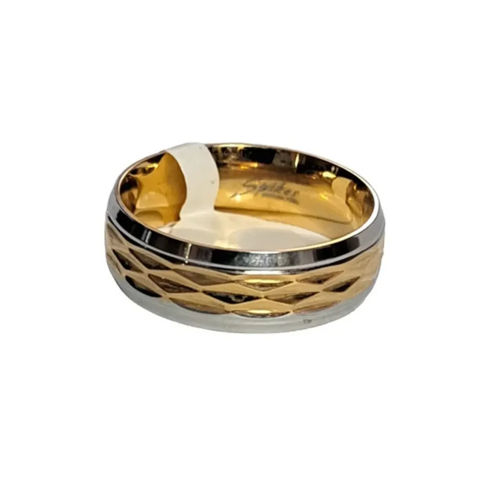 New stainless steel gold and silver toned ring‎ size 8